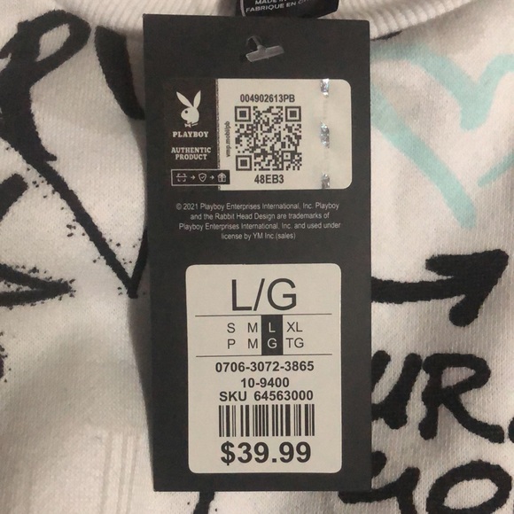 Playboy crop top sweater size large new with tag - Picture 3 of 3